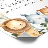 Safari Baby shower raad hoeveel dierenrackers Poster (Hoek)