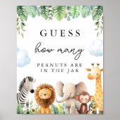 Safari Baby shower raad hoeveel Poster (Voorkant)