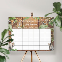 Safari Baby shower Raad Vervaldatum Poster agenda