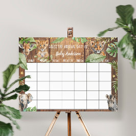 Safari Baby shower Raad Vervaldatum Poster agenda