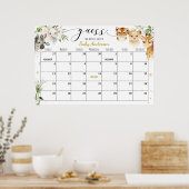 Safari Baby shower Raad Vervaldatum Poster agenda (Keuken)