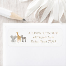 Safari Baby shower Return Address Etiket