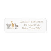 Safari Baby shower Return Address Etiket (Voorkant)
