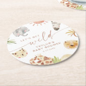 SAFARI-Baby shower Ronde Kartonnen Onderzetter (Gebogen)