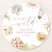 SAFARI-Baby shower Ronde Kartonnen Onderzetter (Voorkant)