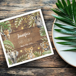 Safari Baby Shower Rustic Jungle Party Servet