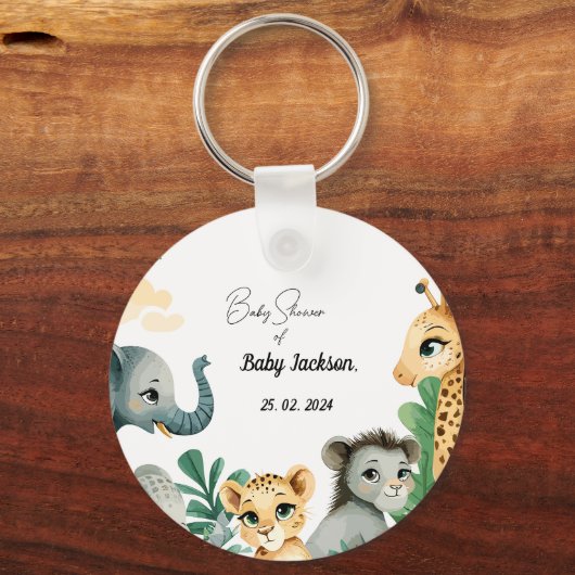 Safari Baby shower Sleutelhanger (Voorkant)