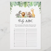 Safari Baby shower spel - Baby ABC Flyer (Voorkant)