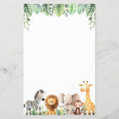 Safari Baby shower spel - Baby ABC Flyer (Achterkant)