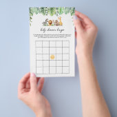 Safari Baby shower Spel - Baby shower Bingo Flyer (Hand)