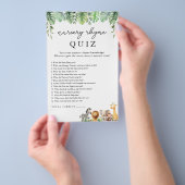 Safari Baby shower Spel Kwekerij Rhyme Quiz Flyer (Hand)