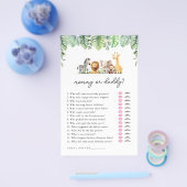 Safari Baby shower Spel - Mama of Papa Flyer (Enkel)
