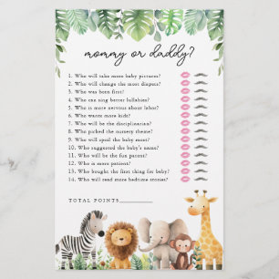 Safari Baby shower Spel - Mama of Papa Flyer