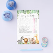 Safari Baby shower Spel - Mama of Papa Flyer (Enkel)