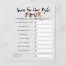 Safari Baby shower spel raden de prijs