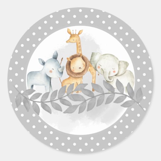 Safari Baby shower Sticker (Voorkant)