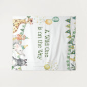 Safari Baby shower Tapestry/Backdrop Wandkleed (Voorkant (horizontaal))