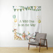Safari Baby shower Tapestry/Backdrop Wandkleed (In situ)