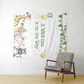 Safari Baby shower Tapestry/Backdrop Wandkleed (In Situ (horizontaal))