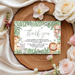 Safari Baby Shower Thank You Card Informatiekaartje