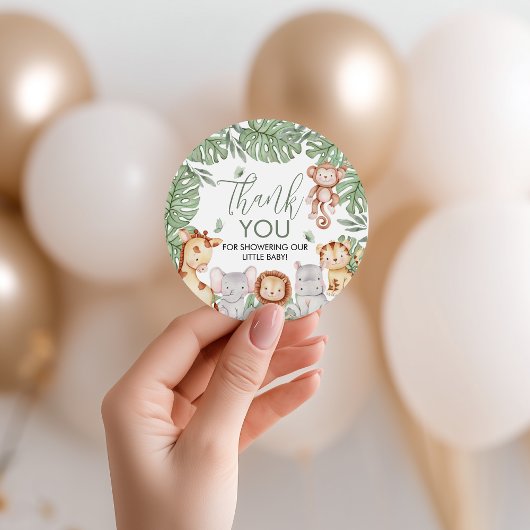Safari Baby Shower Thank You Tag Bedankjes Labels