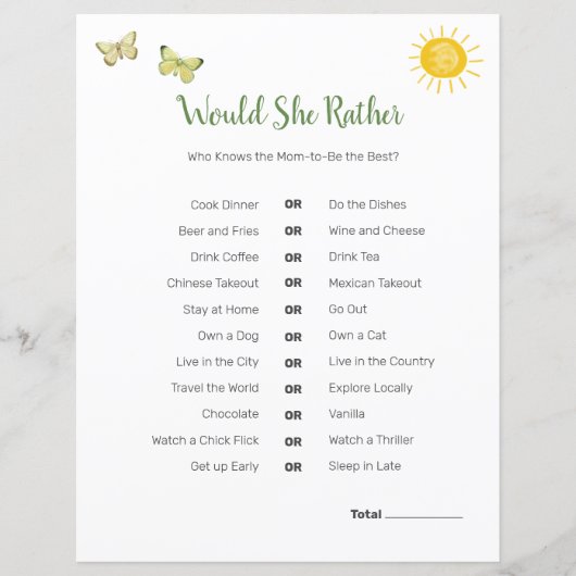 Safari Baby shower thema | Zou ze liever spelen? (Voorkant)