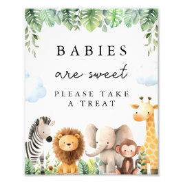 Safari Baby shower Treat Sign Foto Afdruk