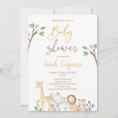 Safari Baby shower Uitnodiging (Voorkant)