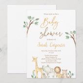 Safari Baby shower Uitnodiging (Voorkant / Achterkant)
