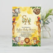 Safari Baby Shower Uitnodiging (Staand voorkant)