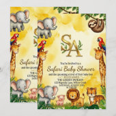 Safari Baby Shower Uitnodiging (Voorkant / Achterkant)