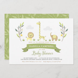 Safari Baby shower Uitnodiging