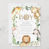 Safari Baby Shower Uitnodiging (Voorkant)