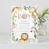 Safari Baby Shower Uitnodiging (Staand voorkant)