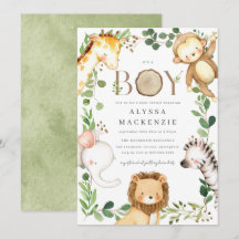 Safari Baby Shower Uitnodiging