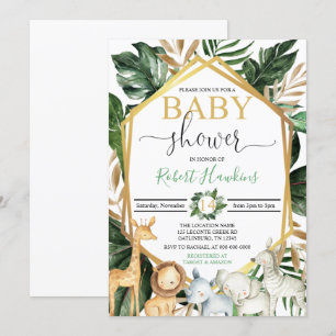 Safari Baby shower Uitnodiging
