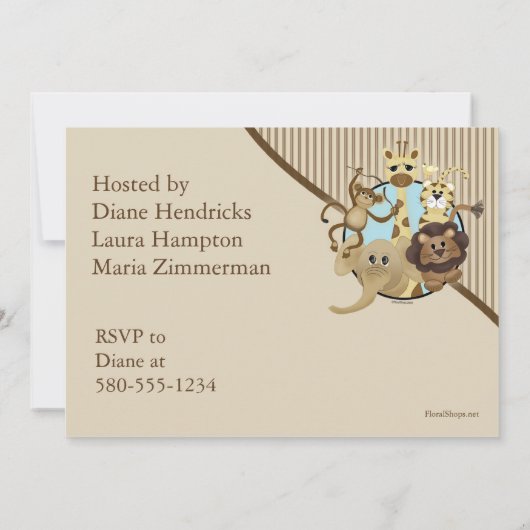 Safari Baby shower Uitnodiging (Achterkant)