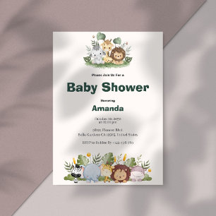 Safari Baby shower Uitnodiging