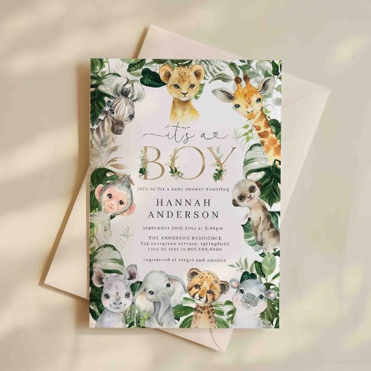 Safari Baby shower Uitnodiging