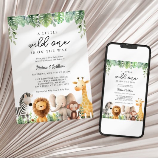 Safari Baby shower Uitnodiging