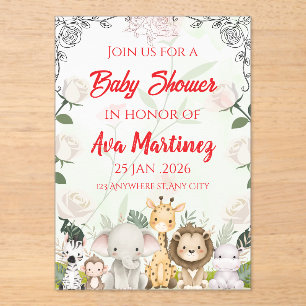 Safari baby shower uitnodiging