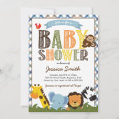 Safari Baby shower Uitnodiging (Voorkant)