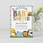 Safari Baby shower Uitnodiging (Staand voorkant)