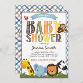 Safari Baby shower Uitnodiging (Voorkant / Achterkant)