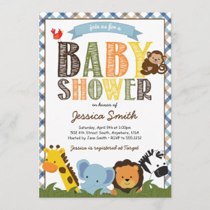 Safari Baby shower Uitnodiging