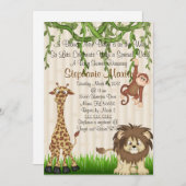 Safari Baby shower Uitnodiging (Voorkant / Achterkant)