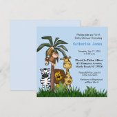 Safari Baby shower Uitnodiging (Voorkant / Achterkant)