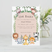Safari Baby shower Uitnodiging (Staand voorkant)