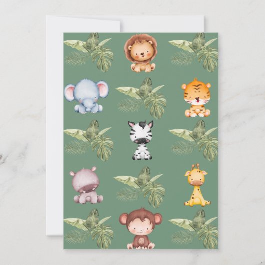 Safari Baby shower Uitnodiging (Achterkant)