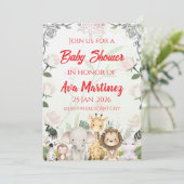 Safari baby shower uitnodiging (Staand voorkant)